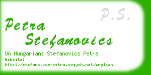 petra stefanovics business card